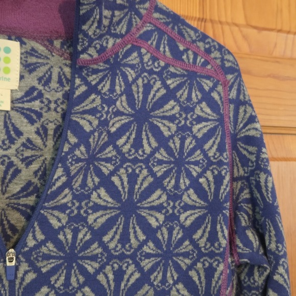 Title Nine Half Zip Pullover Merino Wool blend Sweater Purple size M - Picture 5 of 13